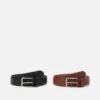Pier One 2 PACK - Gürtel - Brown/black