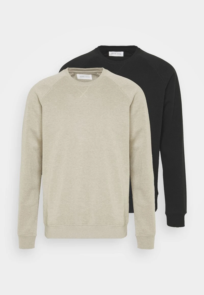 Pier One 2 PACK - Sweatshirt - Tan/black – Bild 6