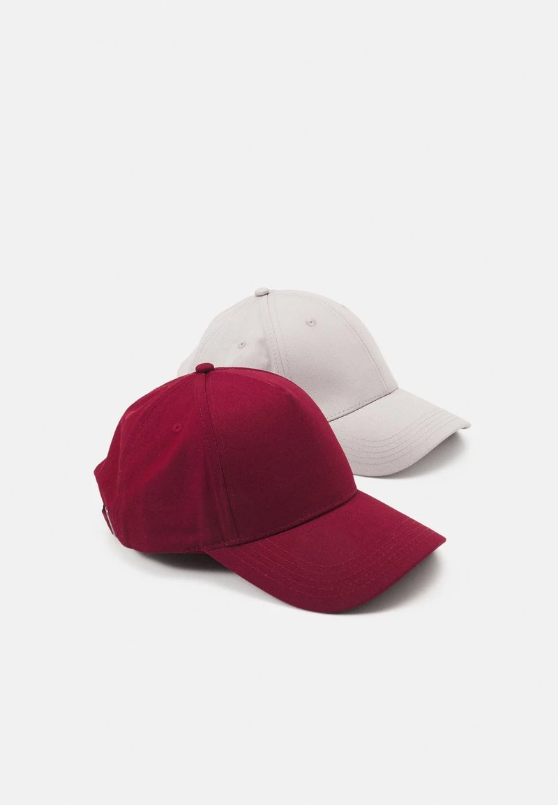 Pier One UNISEX 2 PACK - Cap - Light Grey/berry