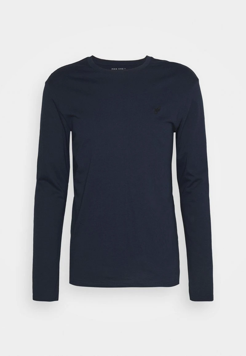 Pier One UNISEX 3 PACK - Langarmshirt - Black/dark Blue/stone – Bild 2