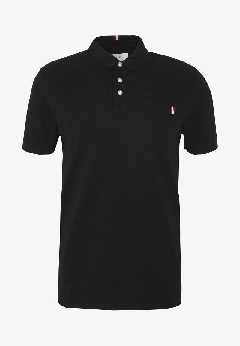 Pier One TRICOLORE TRIM POLO - Poloshirt - Black – Bild 4