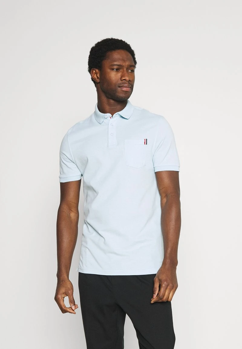 Pier One TRICOLORE TRIM POLO - Poloshirt - Light Blue – Bild 2